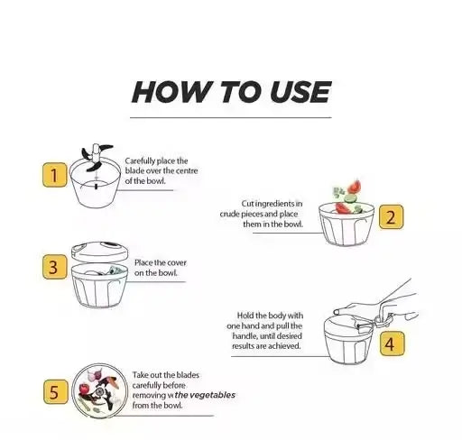 Plastic Handy Chopper XL 1000ml Vegetable Cutter