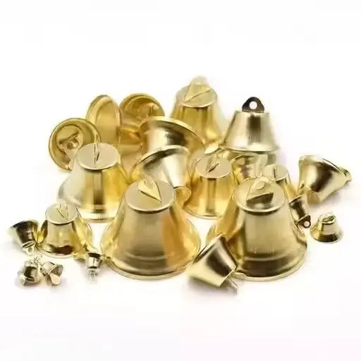 Golden Metal Bells for DIY Crafts and Festive Decoration Set of 25