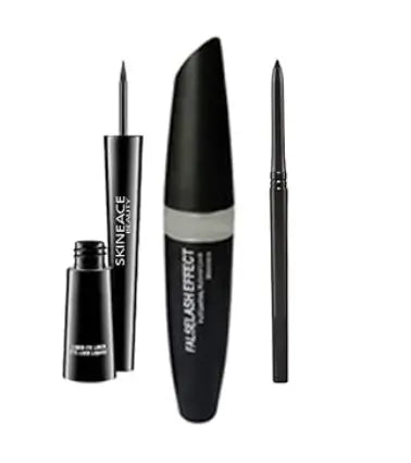 Combo of Waterproof Eyeliner, Mascara & Eyebrow Pencil with Kajal (Pack of 5)