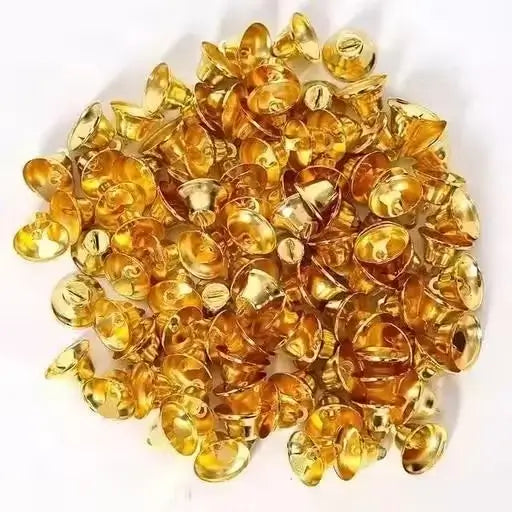 Golden Metal Bells for DIY Crafts and Festive Decoration  Set of 25