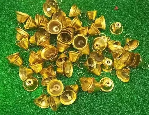 Golden Metal Bells for DIY Crafts and Festive Decoration  Set of 25