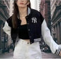 Stylish NY Varsity Jacket  Womens Fleece Outerwear