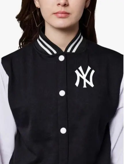 Stylish NY Varsity Jacket  Womens Fleece Outerwear