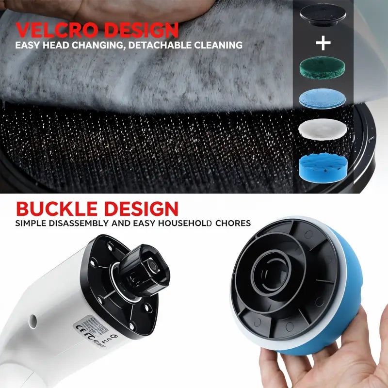 Scrubber Cleaning Brush with Extension Handle 7-in-1 Electric Spin