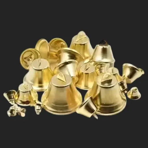 Golden Metal Bells for DIY Crafts and Festive Decoration  Set of 25