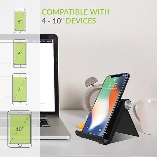Krifton Adjustable Mobile Phone Stand, Phone Stand for Desk, Cradle Dock Mount, Plastic Desktop Stand Compatible with All Mobile Phones