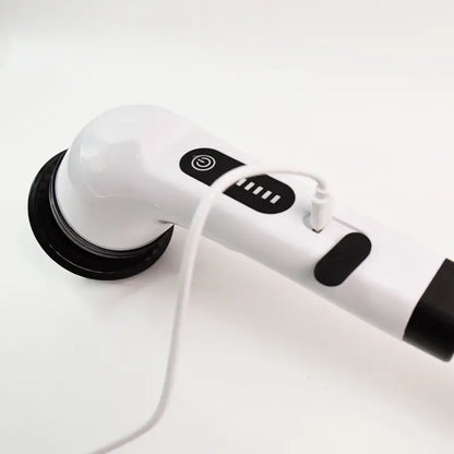 Scrubber Cleaning Brush with Extension Handle 7-in-1 Electric Spin