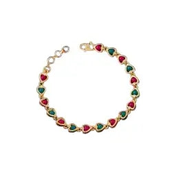 Indian Wedding Jewellery Set for Women | Gold-Plated Brass Necklace & Bracelet with Cubic Zirconia | Adjustable Choker/Maangalyam/Murukku Style