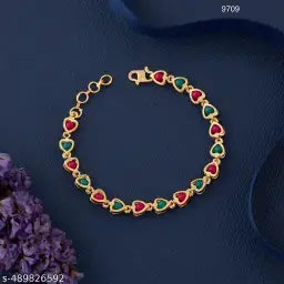 Indian Wedding Jewellery Set for Women | Gold-Plated Brass Necklace & Bracelet with Cubic Zirconia | Adjustable Choker/Maangalyam/Murukku Style