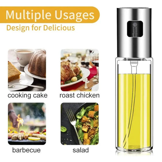 100ml Glass Oil Sprayer Dispenser Refillable Cooking Spray Bottle for Kitchen Use