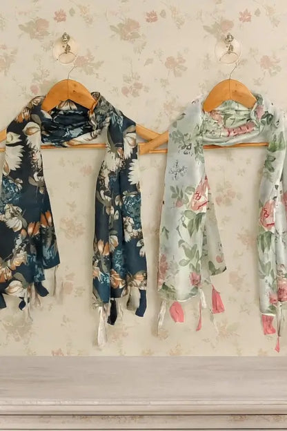 Printed Chiffon Stoles  Pack of 2 Stylish Scarves