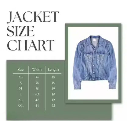 Womens Printed Denim Jacket  Casual Outerwear