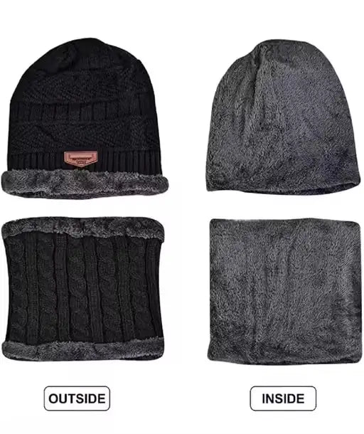 Woolen Beanie/Skull Cap & Neck Warmer Combo  Winter Wear Set
